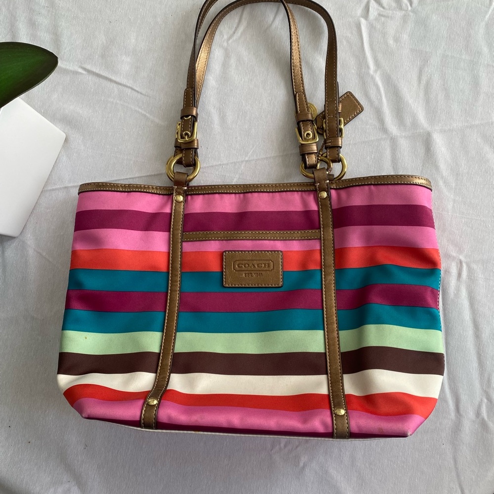 Coach Multi-Color Stripe Purse